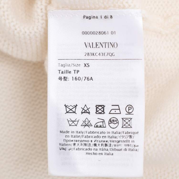 Pre Owned Valentino Cream Cashmere Knit Sweater XS