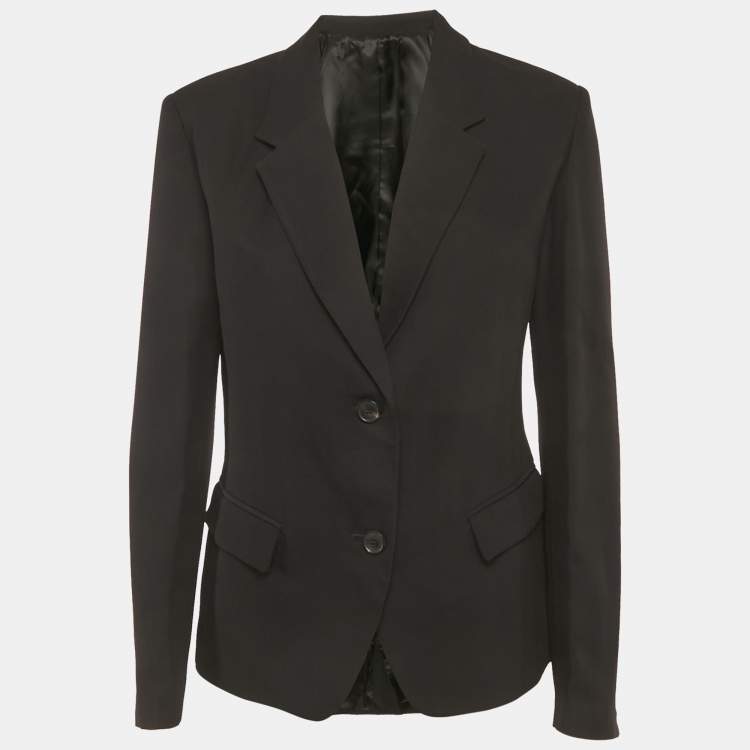 Pre Owned Valentino Black Silk Tailored Blazer M