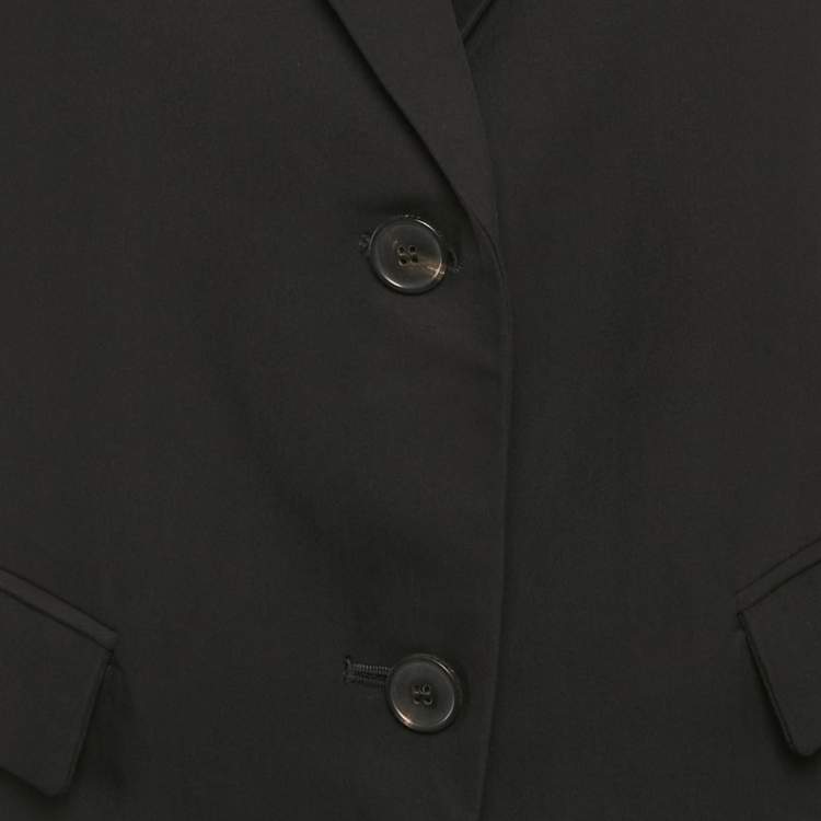 Pre Owned Valentino Black Silk Tailored Blazer M