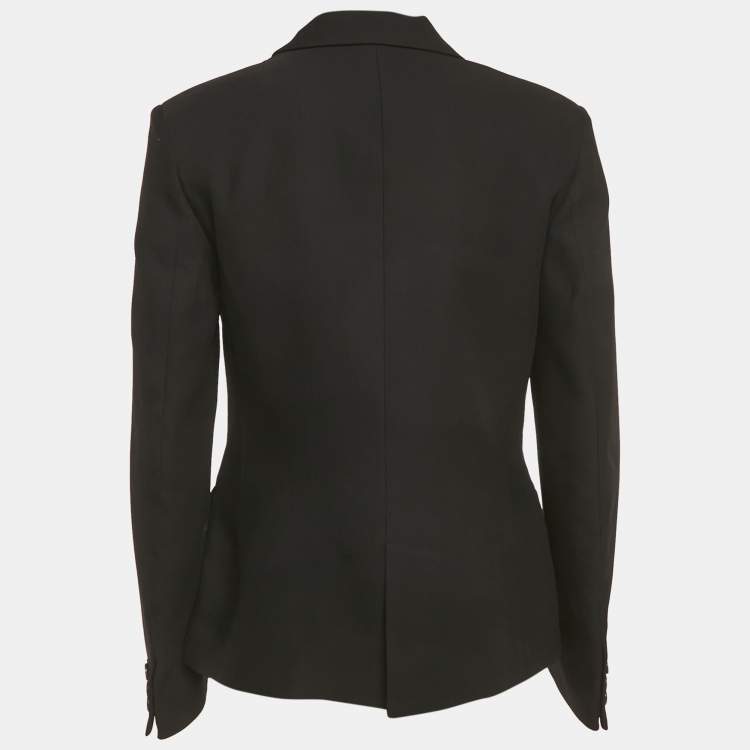 Pre Owned Valentino Black Silk Tailored Blazer M