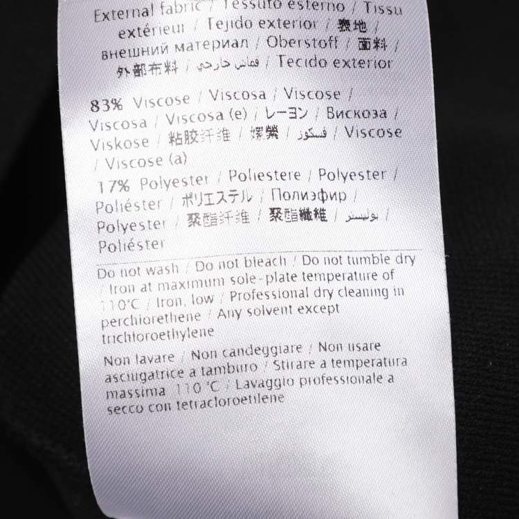 Pre Owned Valentino Black Jersey Flared Sleeve Tops M