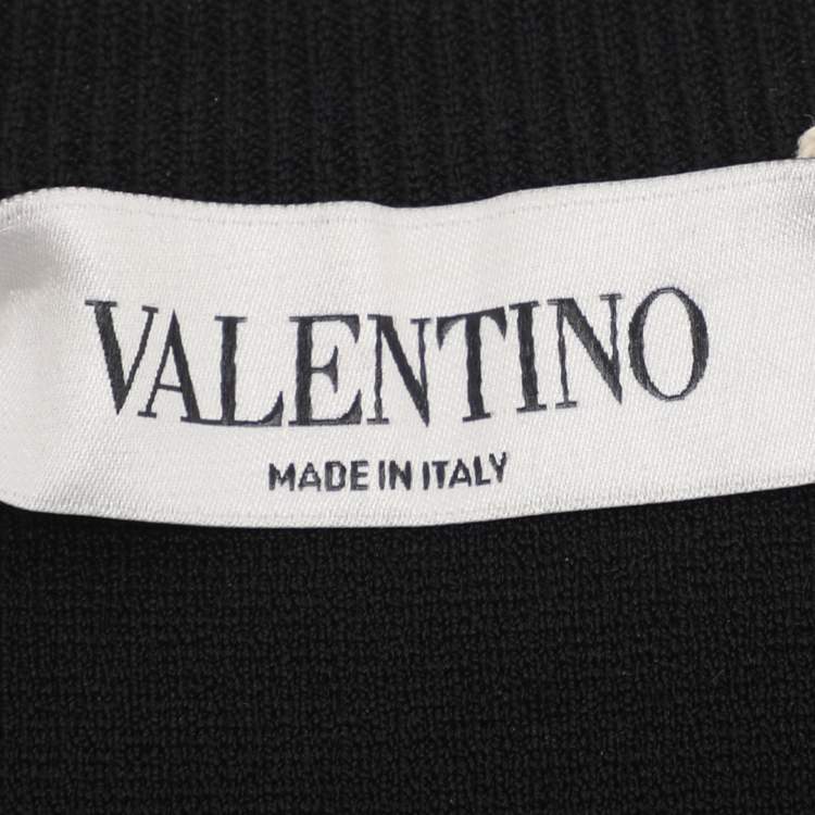 Pre Owned Valentino Black Jersey Flared Sleeve Tops M