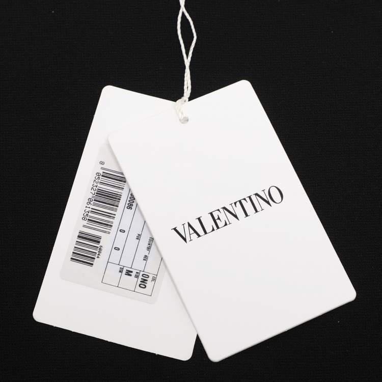 Pre Owned Valentino Black Jersey Flared Sleeve Tops M