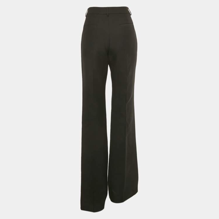 Pre Owned Valentino Black Wool Straight Formal Trousers M