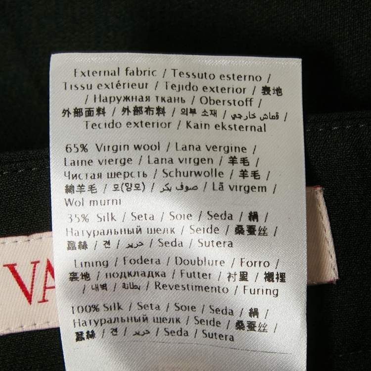 Pre Owned Valentino Black Wool Straight Formal Trousers M