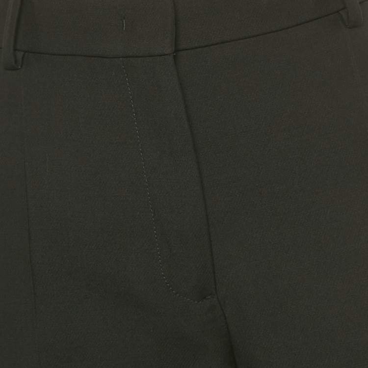 Pre Owned Valentino Black Wool Straight Formal Trousers M
