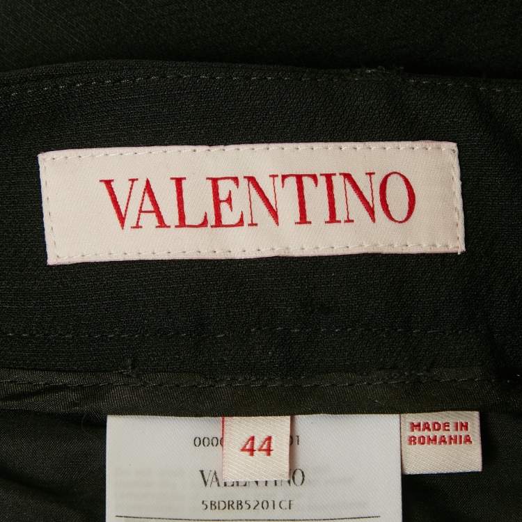 Pre Owned Valentino Black Wool Blend Formal Trousers M