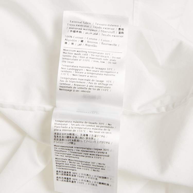 Pre Owned Valentino White Cotton Tie Up Collar Oversized Shirt S