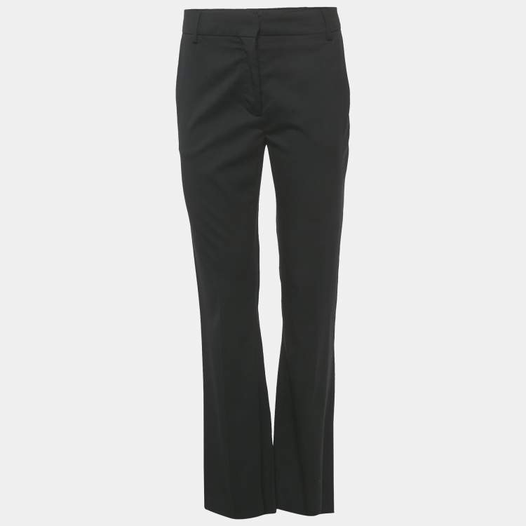 Pre Owned Valentino Black Gabardine Straight Fit Trousers S