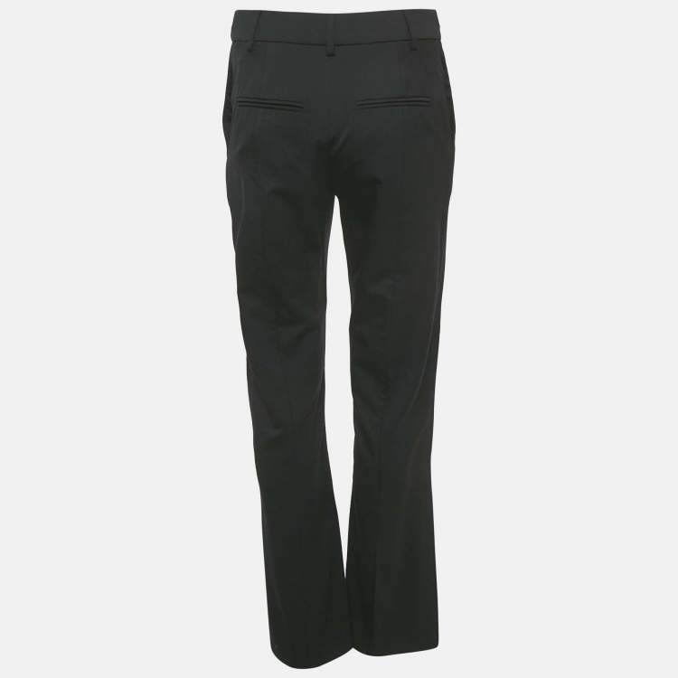 Pre Owned Valentino Black Gabardine Straight Fit Trousers S