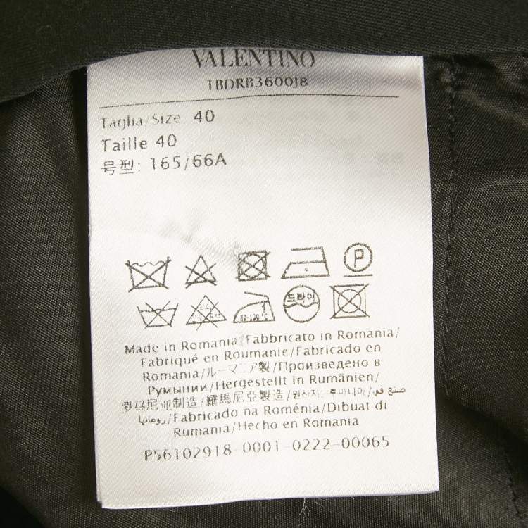 Pre Owned Valentino Black Gabardine Straight Fit Trousers S