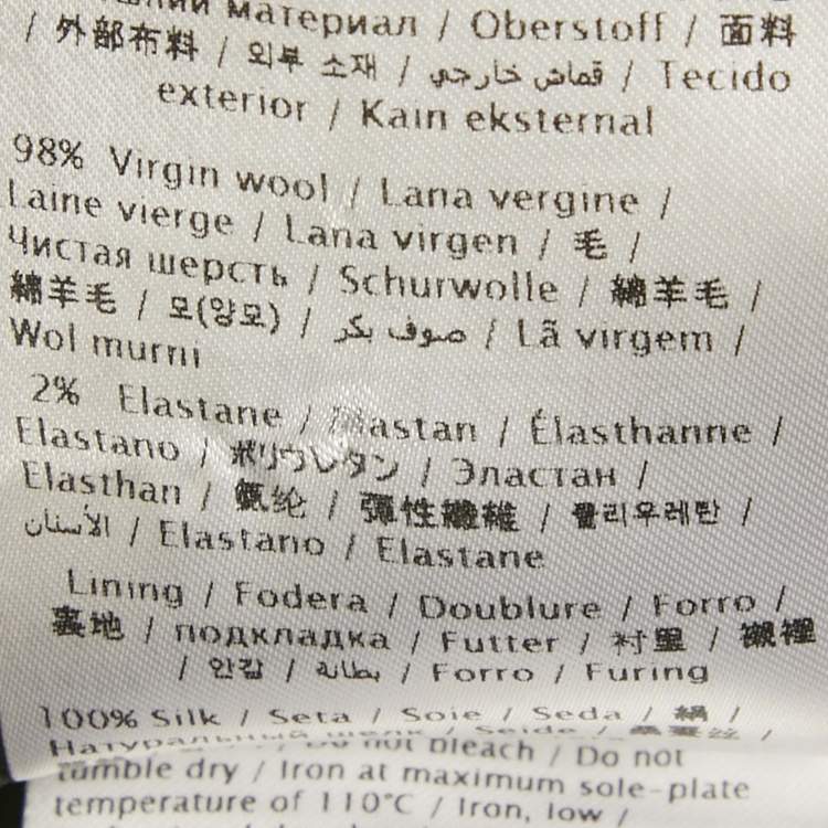 Pre Owned Valentino Black Gabardine Straight Fit Trousers S