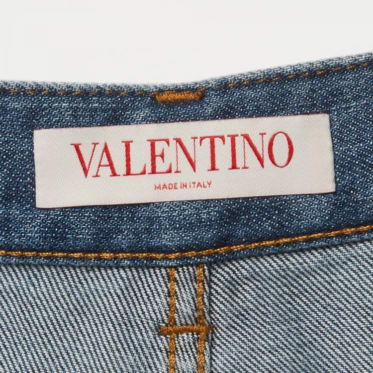 مملوكة مسبقًا Valentino Blue Denim Straight Fit Jeans M/Waist 30"