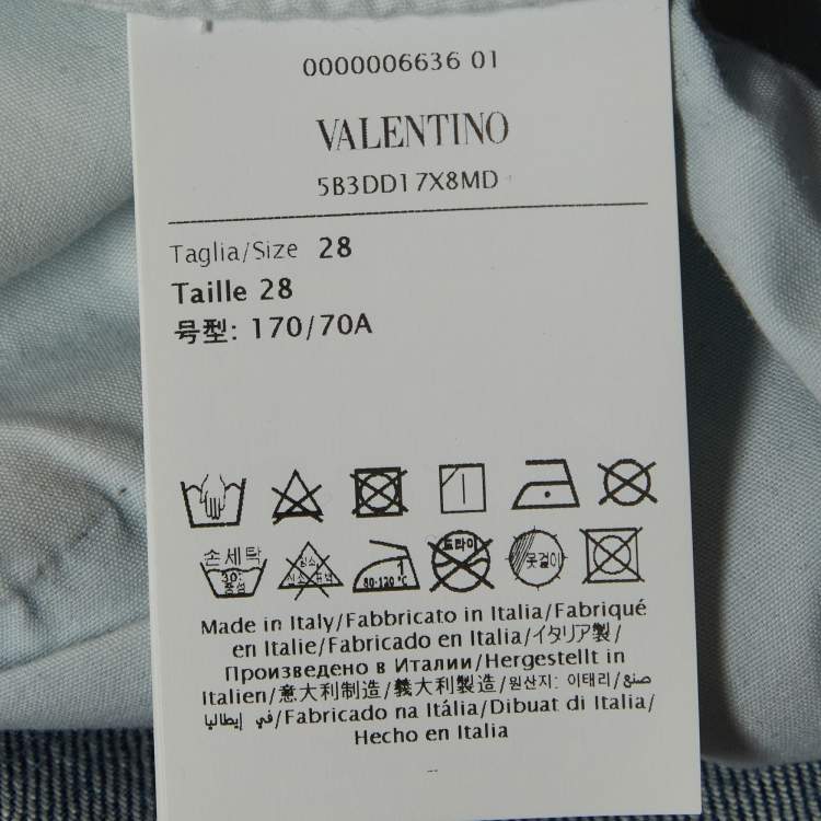 مملوكة مسبقًا Valentino Blue Denim Straight Fit Jeans M/Waist 30"