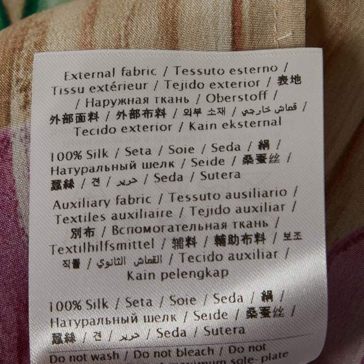 مملوكة مسبقًا VALENTINO Garavani Multicolour Feather Print Silk Scarf-Neck Blouse S