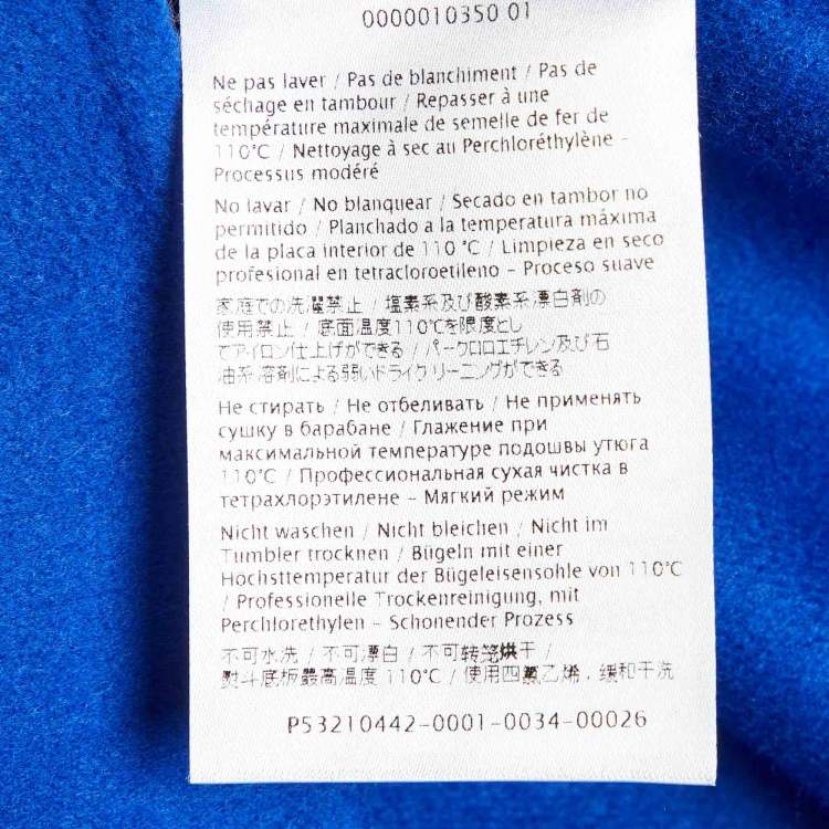 Pre Owned Valentino Blue Wool Scalloped Cape Coat M