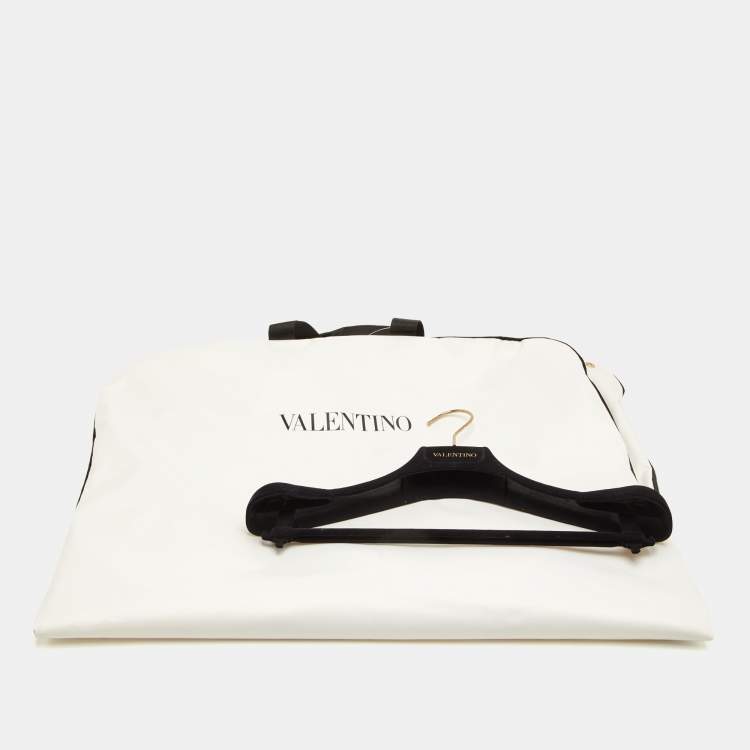 Pre Owned Valentino Blue Wool Scalloped Cape Coat M