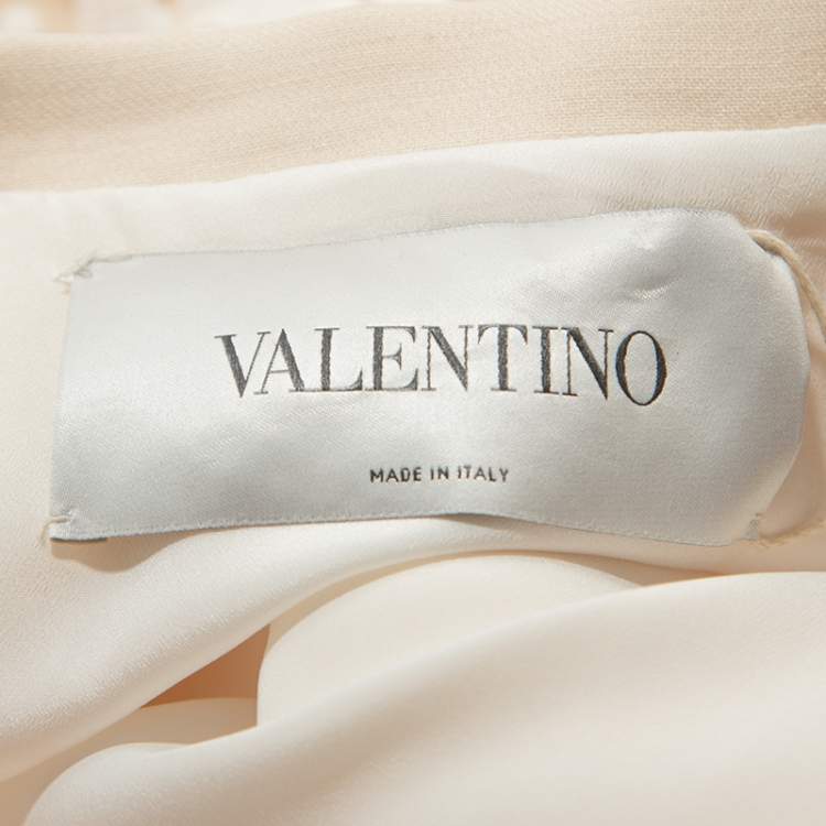 مملوكة مسبقًا Valentino Cream and White Guipure Lace Cape Jacket M