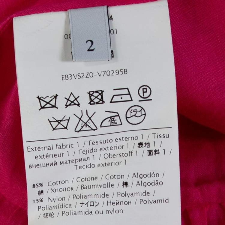 مملوكة مسبقًا Valentino Pink Crochet Cotton Flared Short Dress S