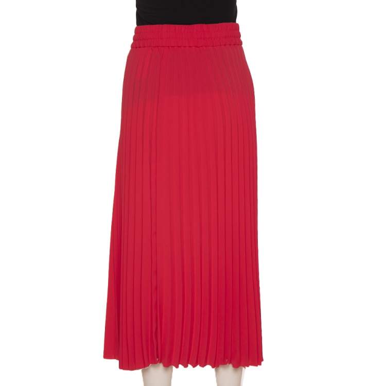 Valentino Pleated Midi Skirt Size S RED Valentino | TLC
