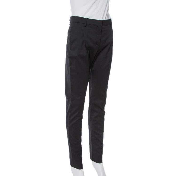 Pre Owned Valentino Black Wool Tailored Pants S