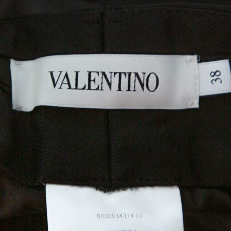 Pre Owned Valentino Black Wool Tailored Pants S