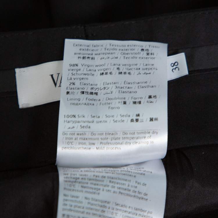 Pre Owned Valentino Black Wool Tailored Pants S
