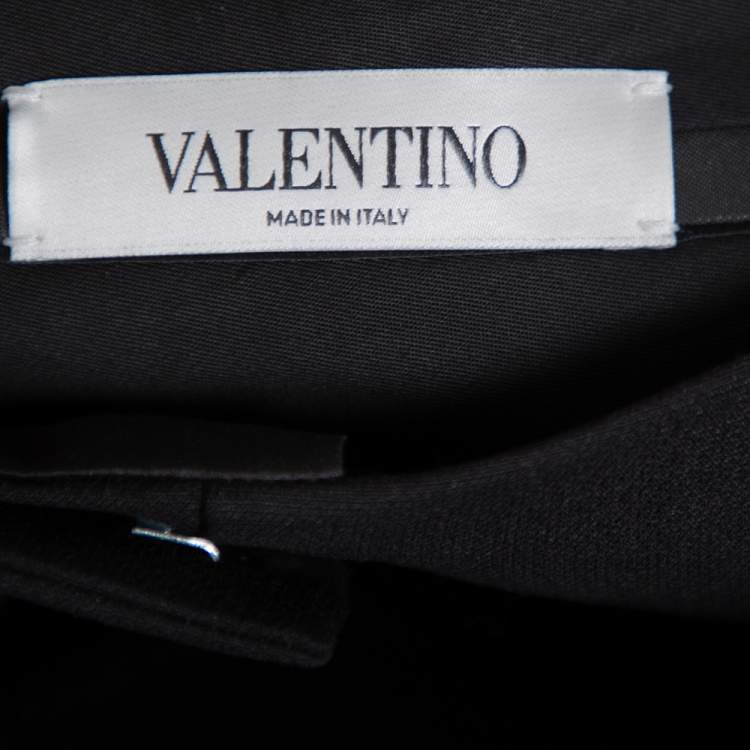 Pre Owned Valentino Black Wool & Silk Straight Leg Trousers M