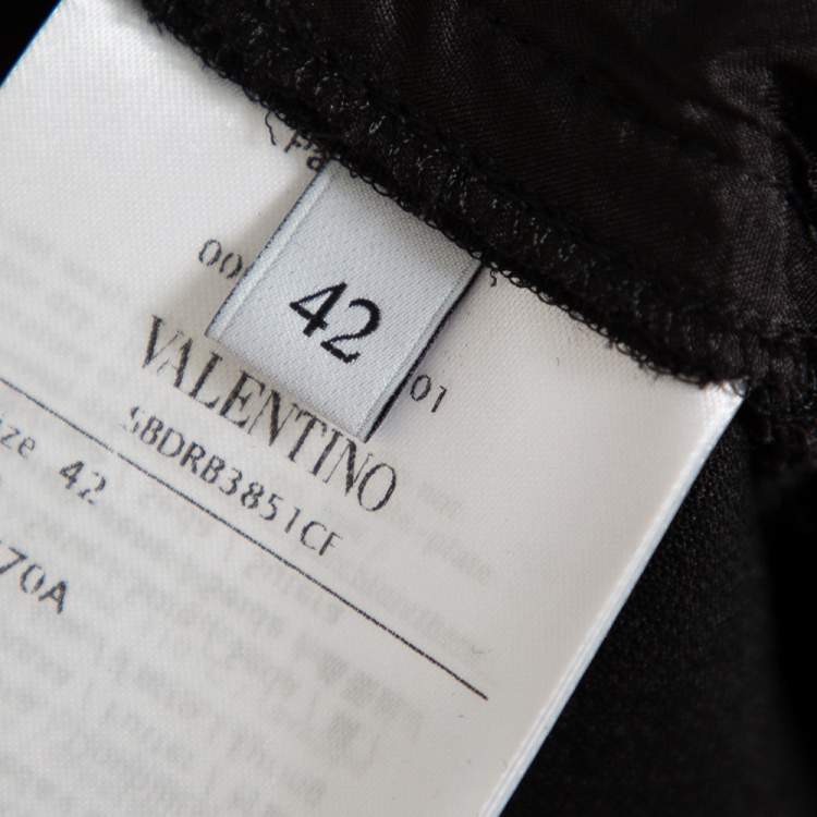 Pre Owned Valentino Black Wool & Silk Straight Leg Trousers M