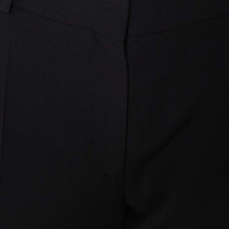 Pre Owned Valentino Black Wool & Silk Straight Leg Trousers M