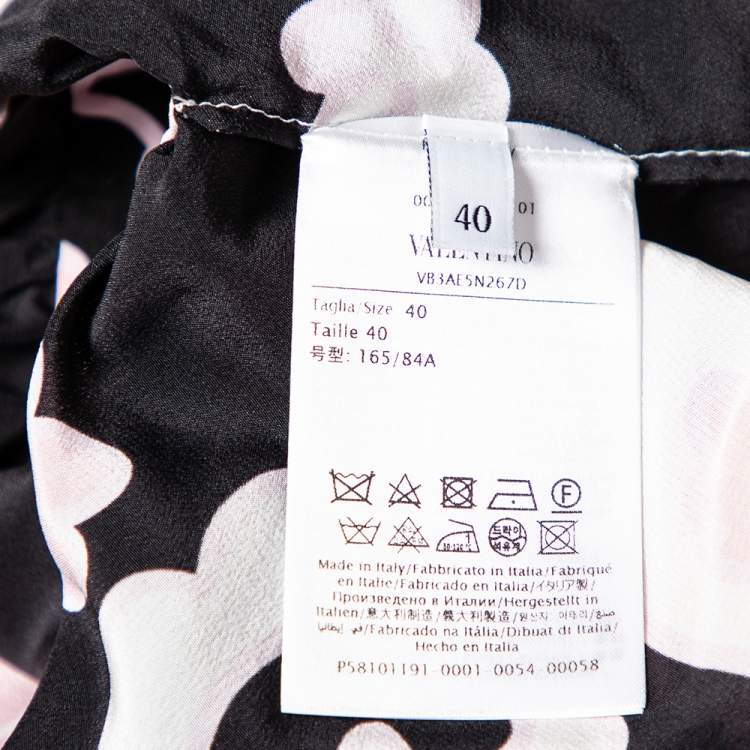 Pre Owned Valentino Multicolor Floral Printed Silk Cape Blouse S