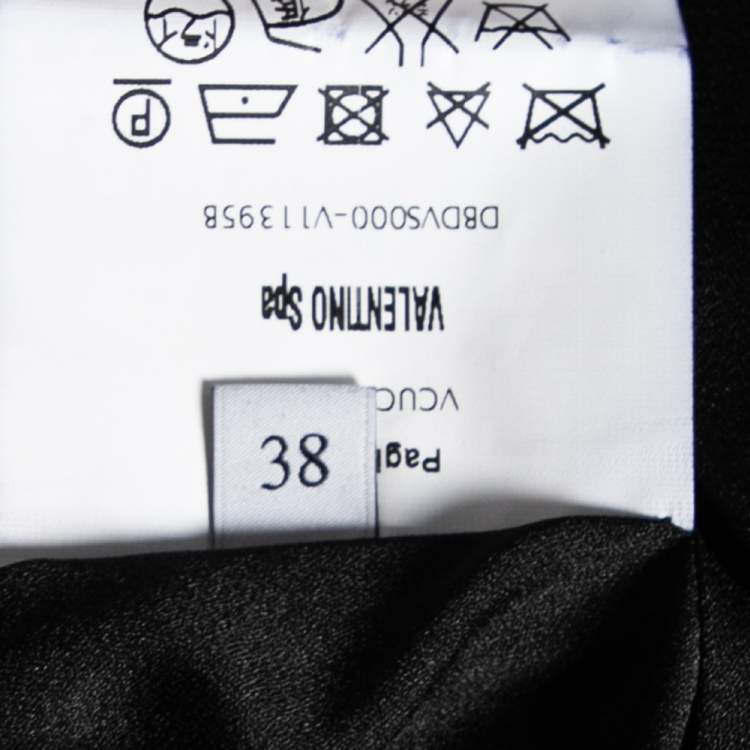 Pre Owned Valentino Black Crepe Short Sleeve Dress S