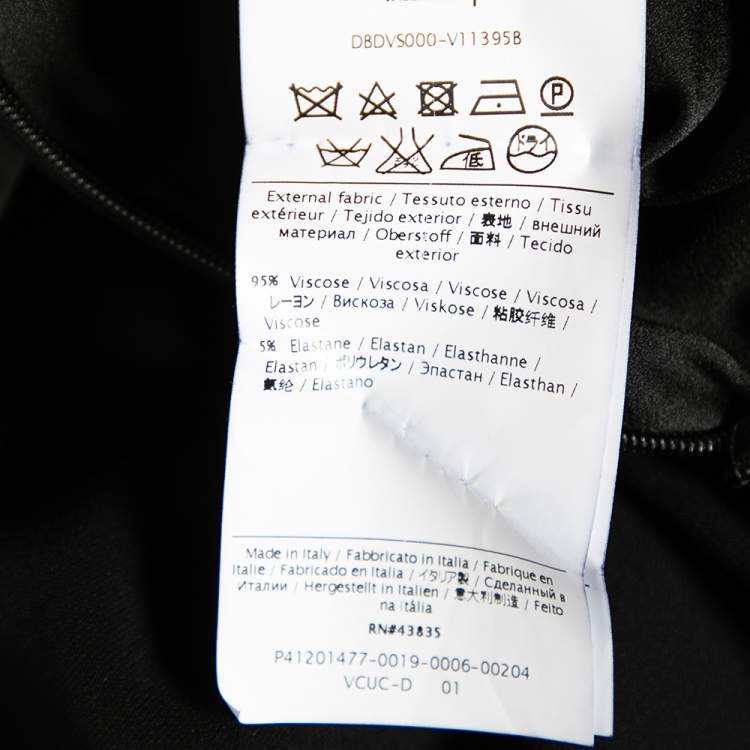 Pre Owned Valentino Black Crepe Short Sleeve Dress S