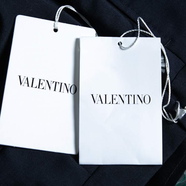 Pre Owned Valentino Navy Blue Wool Formal Trouser M