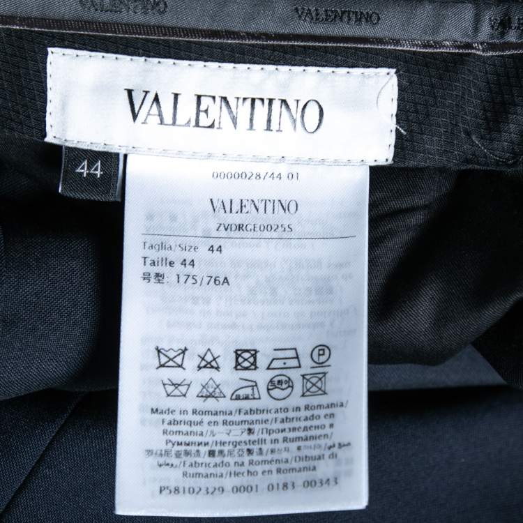 Pre Owned Valentino Navy Blue Wool Formal Trouser M