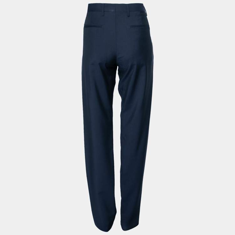 مملوكة مسبقًا Valentino Navy Blue Wool Formal Trouser L