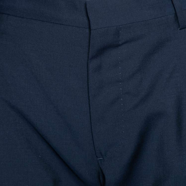 مملوكة مسبقًا Valentino Navy Blue Wool Formal Trouser L