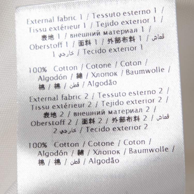 Pre Owned Valentino White Cotton Texture Paneled Button Front Peplum Shirt M