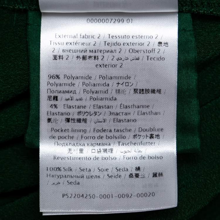 Pre Owned Valentino Green Crepe Pleated Stripe Detail Zip-Up Track Jacket S