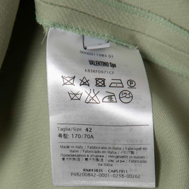 Pre Owned Valentino Light Green Wool and Silk Shorts M