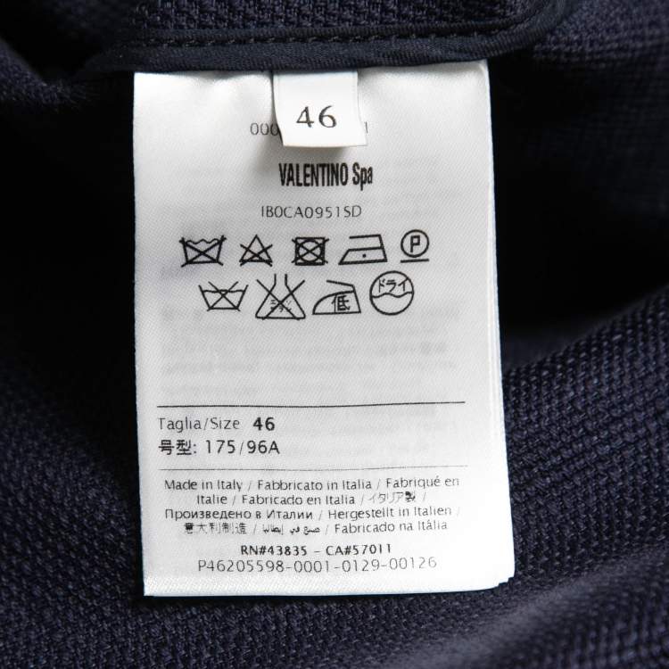 Pre Owned Valentino Blue Canvas Mid-Length Coat L