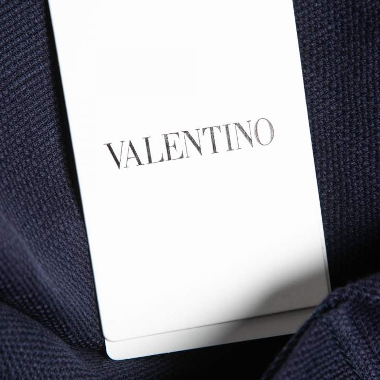 Pre Owned Valentino Blue Canvas Mid-Length Coat L