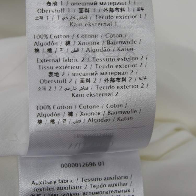 Pre Owned Valentino White Cotton Tie Detail Oversized Mini Dress M