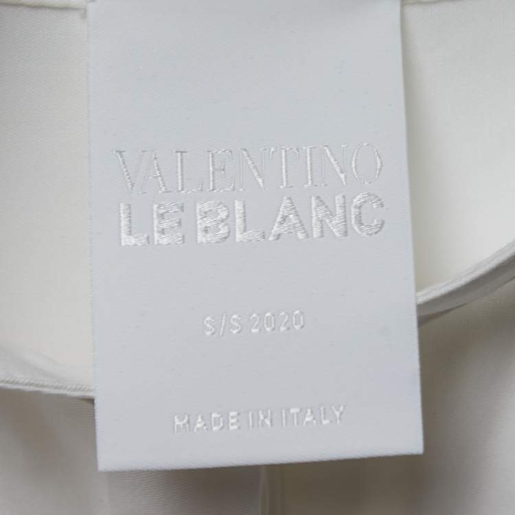 Pre Owned Valentino White Cotton Tie Detail Oversized Mini Dress M