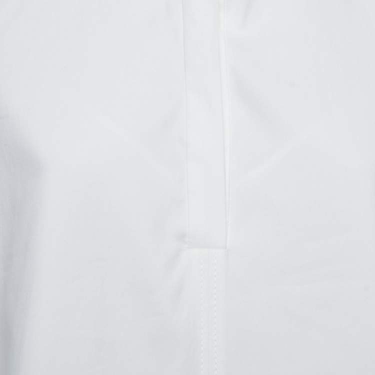 Pre Owned Valentino White Cotton Tie Detail Oversized Mini Dress M