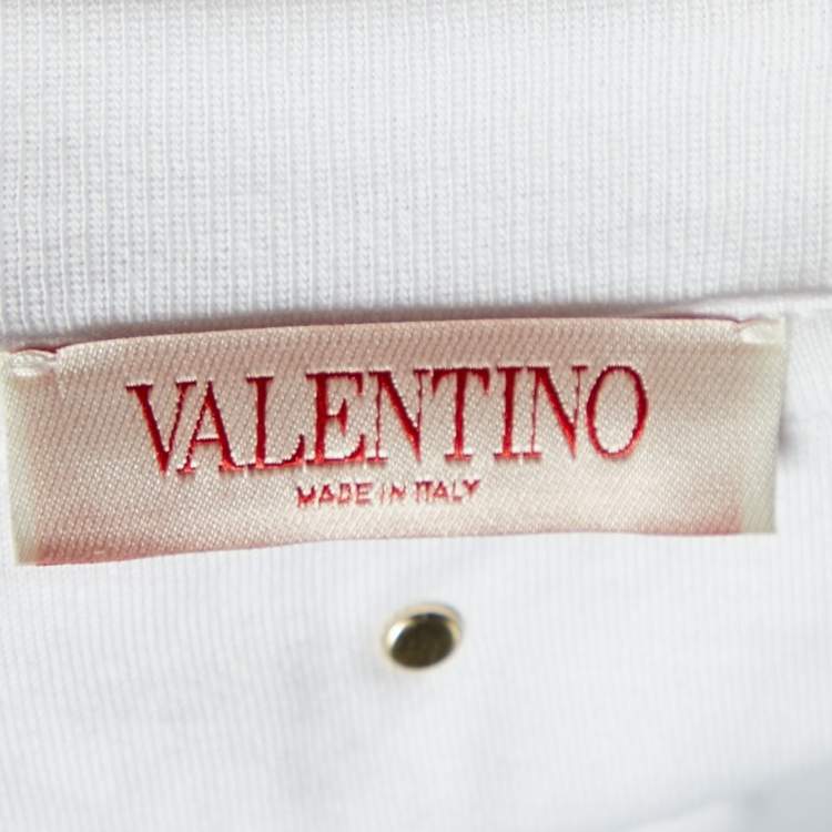 Pre Owned Valentino Special Edition White Print Cotton Half Sleeve T-Shirt M