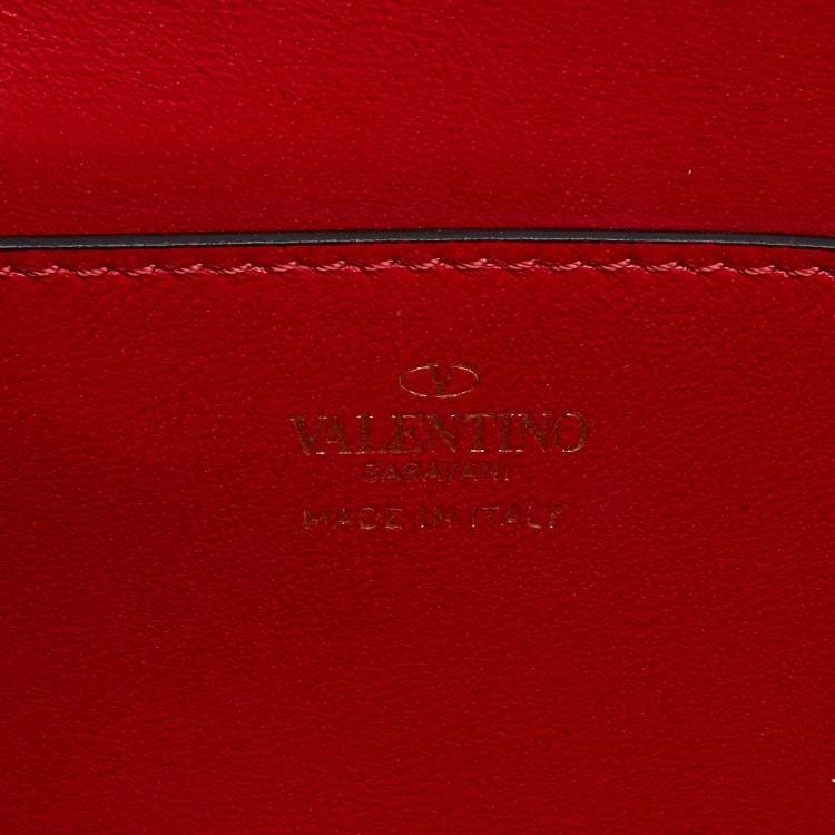 Pre Owned Valentino Black Leather Rockstud Alcove Box Top Handle Bag