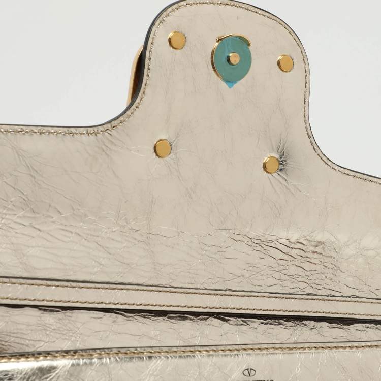 Pre Owned Valentino Gold Leather Loco Shoulder Bag