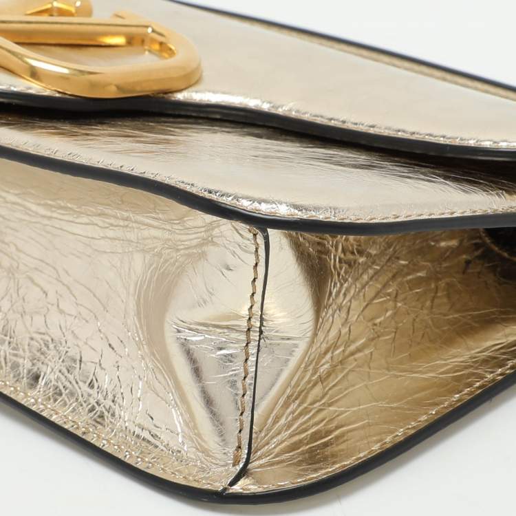 Pre Owned Valentino Gold Leather Loco Shoulder Bag