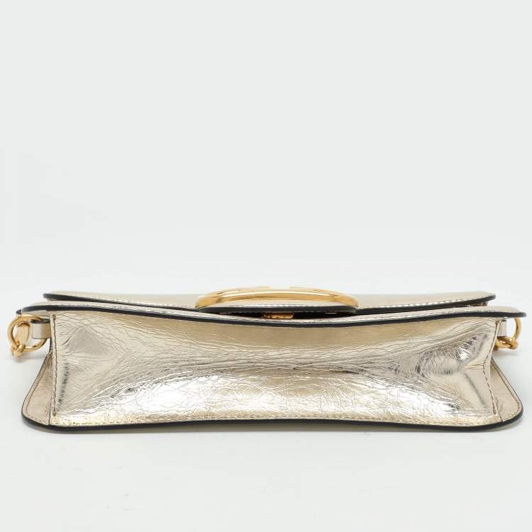 Pre Owned Valentino Gold Leather Loco Shoulder Bag